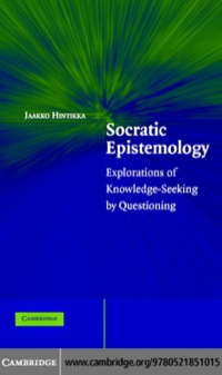 Imagen de portada: Socratic Epistemology 1st edition 9780521851015