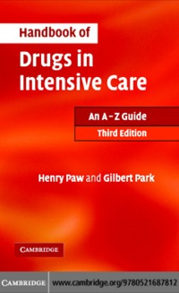 Cover image: Handbook of Drugs in Intensive Care 3rd edition 9780521687812