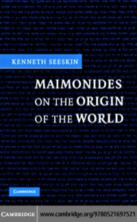 Cover image: Maimonides on the Origin of the World 1st edition 9780521845533