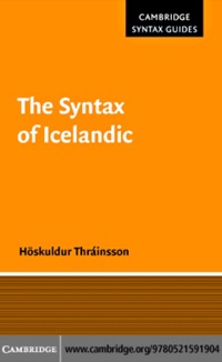Titelbild: The Syntax of Icelandic 1st edition 9780521591904