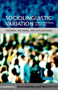 Cover image: Sociolinguistic Variation 1st edition 9780521871273