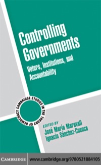 Imagen de portada: Controlling Governments 1st edition 9780521884105