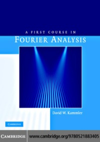 Cover image: A First Course in Fourier Analysis 2nd edition 9780521709798