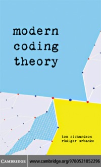 Imagen de portada: Modern Coding Theory 1st edition 9780521852296