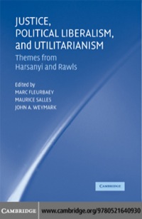 Imagen de portada: Justice, Political Liberalism, and Utilitarianism 1st edition 9780521640930