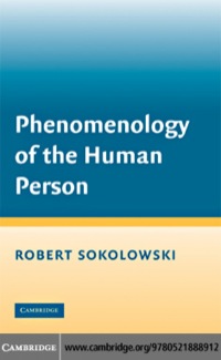 表紙画像: Phenomenology of the Human Person 1st edition 9780521888912