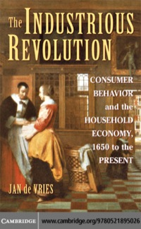 Cover image: The Industrious Revolution 1st edition 9780521895026