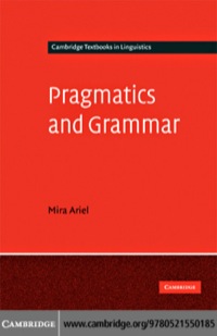 صورة الغلاف: Pragmatics and Grammar 1st edition 9780521550185