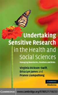 Cover image: Undertaking Sensitive Research in the Health and Social Sciences 1st edition 9780521718233