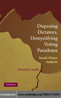 صورة الغلاف: Disposing Dictators, Demystifying Voting Paradoxes 1st edition 9780521516051