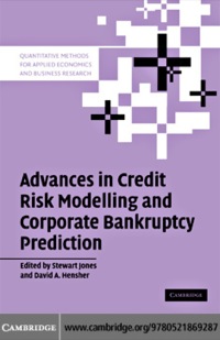 Imagen de portada: Advances in Credit Risk Modelling and Corporate Bankruptcy Prediction 1st edition 9780521869287