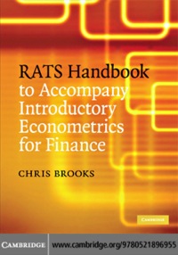 Cover image: RATS Handbook to Accompany Introductory Econometrics for Finance 1st edition 9780521896955