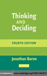 表紙画像: Thinking and Deciding 4th edition 9780521862073
