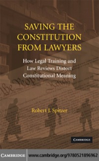 Cover image: Saving the Constitution from Lawyers 1st edition 9780521896962