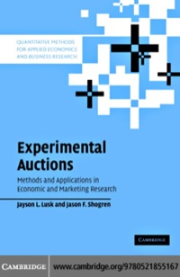 Cover image: Experimental Auctions 1st edition 9780521855167