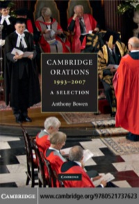 Cover image: Cambridge Orations, 1993–2007 1st edition 9780521737623