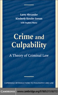 Cover image: Crime and Culpability 1st edition 9780521518772