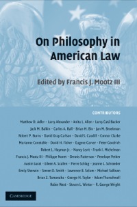 Cover image: On Philosophy in American Law 9780521883689