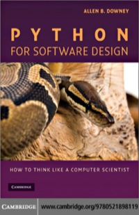 Cover image: Python for Software Design 1st edition 9780521898119