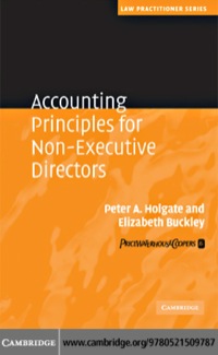 Cover image: Accounting Principles for Non-Executive Directors 1st edition 9780521509787