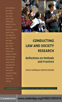 Imagen de portada: Conducting Law and Society Research 1st edition 9780521895910