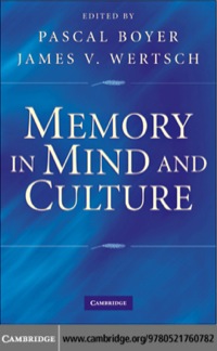 Cover image: Memory in Mind and Culture 1st edition 9780521760782