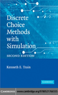 Cover image: Discrete Choice Methods with Simulation 2nd edition 9780521766555