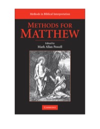 صورة الغلاف: Methods for Matthew 9780521888080