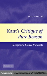 Cover image: Kant's Critique of Pure Reason 1st edition 9780521781626