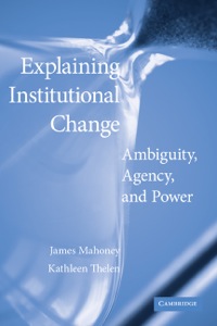 Cover image: Explaining Institutional Change 9780521118835