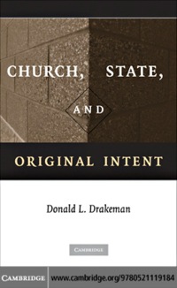 Omslagafbeelding: Church, State, and Original Intent 9780521119184