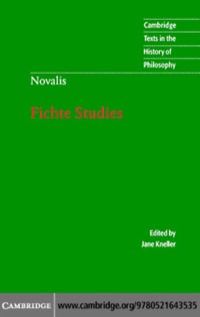 Cover image: Novalis: Fichte Studies 1st edition 9780521643535