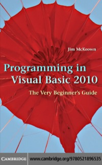 Imagen de portada: Programming in Visual Basic 2010 9780521896535