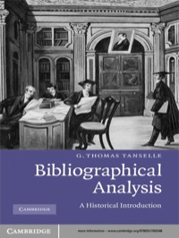 Omslagafbeelding: Bibliographical Analysis 1st edition 9780521760348