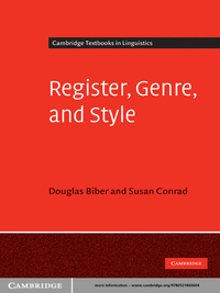 Cover image: Register, Genre, and Style 1st edition 9780521860604