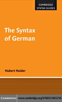 Cover image: The Syntax of German 1st edition 9780521865258