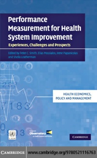 Imagen de portada: Performance Measurement for Health System Improvement 9780521116763
