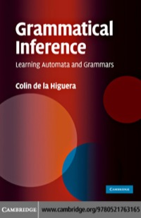 Imagen de portada: Grammatical Inference 1st edition 9780521763165
