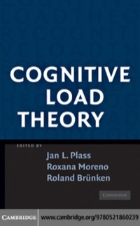 Imagen de portada: Cognitive Load Theory 1st edition 9780521860239