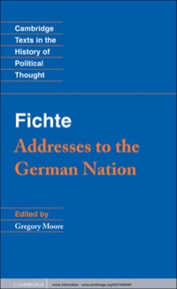 Cover image: Fichte: Addresses to the German Nation 1st edition 9780521444040