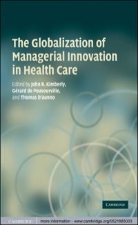 Imagen de portada: The Globalization of Managerial Innovation in Health Care 1st edition 9780521885003
