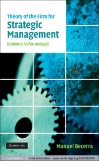 Cover image: Theory of the Firm for Strategic Management 1st edition 9780521863346