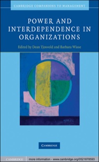 Cover image: Power and Interdependence in Organizations 1st edition 9780521878593