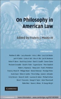Imagen de portada: On Philosophy in American Law 1st edition 9780521883689