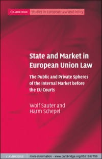 Imagen de portada: State and Market in European Union Law 1st edition 9780521857758