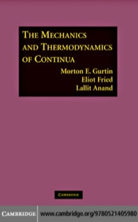 Cover image: The Mechanics and Thermodynamics of Continua 1st edition 9780521405980