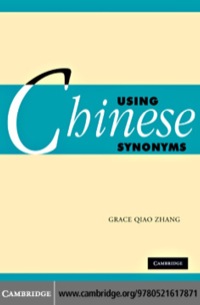 Cover image: Using Chinese Synonyms 1st edition 9780521617871
