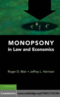 Titelbild: Monopsony in Law and Economics 9780521762304
