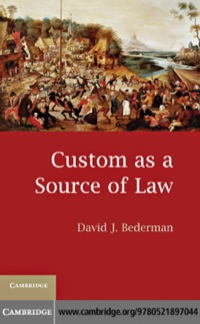 Cover image: Custom as a Source of Law 9780521897044