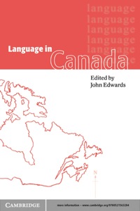 Cover image: Language in Canada 1st edition 9780521563284